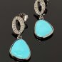 Natural Sleeping BeautVictorian Gemstone Earrings Robin Egg Turquoise 1.15' x 0.50' Default Title