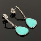 Natural Sleeping BeautVictorian Gemstone Earrings Robin Egg Turquoise 1.20' x 0.45' Default Title