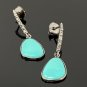 Natural Sleeping BeautVictorian Gemstone Earrings Robin Egg Turquoise 1.20' x 0.45' Default Title