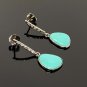 Natural Sleeping BeautVictorian Gemstone Earrings Robin Egg Turquoise 1.20' x 0.45' Default Title