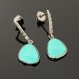 Natural Sleeping BeautVictorian Gemstone Earrings Robin Egg Turquoise 1.20' x 0.45' Default Title