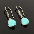 Natural Sleeping BeautVictorian Gemstone Earrings Robin Egg Turquoise 1.35' x 0.45' Default Title