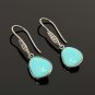 Natural Sleeping BeautVictorian Gemstone Earrings Robin Egg Turquoise 1.35' x 0.45' Default Title