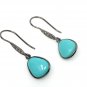 Natural Sleeping BeautVictorian Gemstone Earrings Robin Egg Turquoise 1.35' x 0.45' Default Title