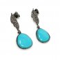 Natural Sleeping BeautVictorian Gemstone Earrings Robin Egg Turquoise 1.35' x 0.50' Default Title