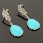 Natural Sleeping BeautVictorian Gemstone Earrings Robin Egg Turquoise 1.35' x 0.50' Default Title