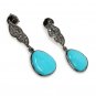 Natural Sleeping BeautVictorian Gemstone Earrings Robin Egg Turquoise 1.35' x 0.50' Default Title
