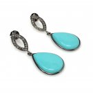 Natural Sleeping BeautVictorian Gemstone Earrings Robin Egg Turquoise 1.50' x 0.60' Default Title