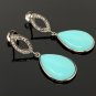 Natural Sleeping BeautVictorian Gemstone Earrings Robin Egg Turquoise 1.50' x 0.60' Default Title