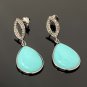 Natural Sleeping BeautVictorian Gemstone Earrings Robin Egg Turquoise 1.50' x 0.60' Default Title