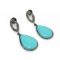 Natural Sleeping BeautVictorian Gemstone Earrings Robin Egg Turquoise 1.50' x 0.60' Default Title