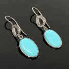 Natural Sleeping BeautVictorian Gemstone Earrings Robin Egg Turquoise 1.55' x 0.30' Default Title