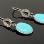 Natural Sleeping BeautVictorian Gemstone Earrings Robin Egg Turquoise 1.55' x 0.30' Default Title