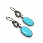 Natural Sleeping BeautVictorian Gemstone Earrings Robin Egg Turquoise 1.55' x 0.30' Default Title
