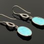 Natural Sleeping BeautVictorian Gemstone Earrings Robin Egg Turquoise 1.55' x 0.30' Default Title