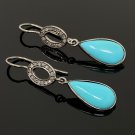 Natural Sleeping BeautVictorian Gemstone Earrings Robin Egg Turquoise 1.60' x 0.35' Default Title