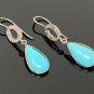 Natural Sleeping BeautVictorian Gemstone Earrings Robin Egg Turquoise 1.60' x 0.35' Default Title