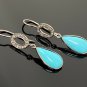 Natural Sleeping BeautVictorian Gemstone Earrings Robin Egg Turquoise 1.60' x 0.35' Default Title