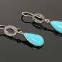 Natural Sleeping BeautVictorian Gemstone Earrings Robin Egg Turquoise 1.60' x 0.35' Default Title