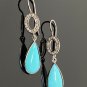 Natural Sleeping BeautVictorian Gemstone Earrings Robin Egg Turquoise 1.60' x 0.35' Default Title