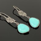 Natural Sleeping BeautVictorian Gemstone Earrings Robin Egg Turquoise 1.65' x 0.50' Default Title