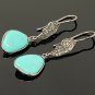 Natural Sleeping BeautVictorian Gemstone Earrings Robin Egg Turquoise 1.65' x 0.50' Default Title