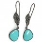 Natural Sleeping BeautVictorian Gemstone Earrings Robin Egg Turquoise 1.65' x 0.50' Default Title