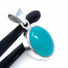 NatuRobin Egg Blue Turquoise Silver Gemstone Pendant Bohemian Jewelry 1.30' X 0.65' Default Title