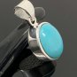 NatuRobin Egg Blue Turquoise Silver Gemstone Pendant Bohemian Jewelry 1.30' X 0.65' Default Title