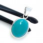 NatuRobin Egg Blue Turquoise Silver Gemstone Pendant Bohemian Jewelry 1.30' X 0.65' Default Title