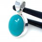 NatuRobin Egg Blue Turquoise Silver Gemstone Pendant Bohemian Jewelry 1.30' X 0.65' Default Title