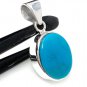 Natural SlSterling Silver Turquoise Gemstone Pendant Bohemian Jewelry 1.30' X 0.65' Default Title