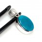 Natural SlSterling Silver Turquoise Gemstone Pendant Bohemian Jewelry 1.40' X 0.60' Default Title