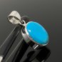 Natural SlSterling Silver Turquoise Gemstone Pendant Bohemian Jewelry 1.40' X 0.65' Default Title