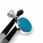 Natural SlSterling Silver Turquoise Gemstone Pendant Bohemian Jewelry 1.40' X 0.65' Default Title