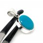 Natural SlSterling Silver Turquoise Gemstone Pendant Bohemian Jewelry 1.40' X 0.65' Default Title