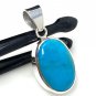 Natural SlSterling Silver Turquoise Gemstone Pendant Bohemian Jewelry 1.45' X 0.60' Default Title