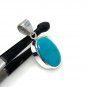 Natural SlSterling Silver Turquoise Gemstone Pendant Bohemian Jewelry 1.45' X 0.60' Default Title