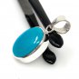 Natural SlSterling Silver Turquoise Gemstone Pendant Bohemian Jewelry 1.45' X 0.65' Default Title