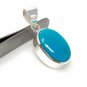 Natural SlSterling Silver Turquoise Gemstone Pendant Bohemian Jewelry 1.45' X 0.65' Default Title