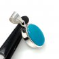 Natural SlSterling Silver Turquoise Gemstone Pendant Bohemian Jewelry 1.45' X 0.65' Default Title