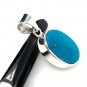 Natural SlSterling Silver Turquoise Gemstone Pendant Bohemian Jewelry 1.50' X 0.65' Default Title