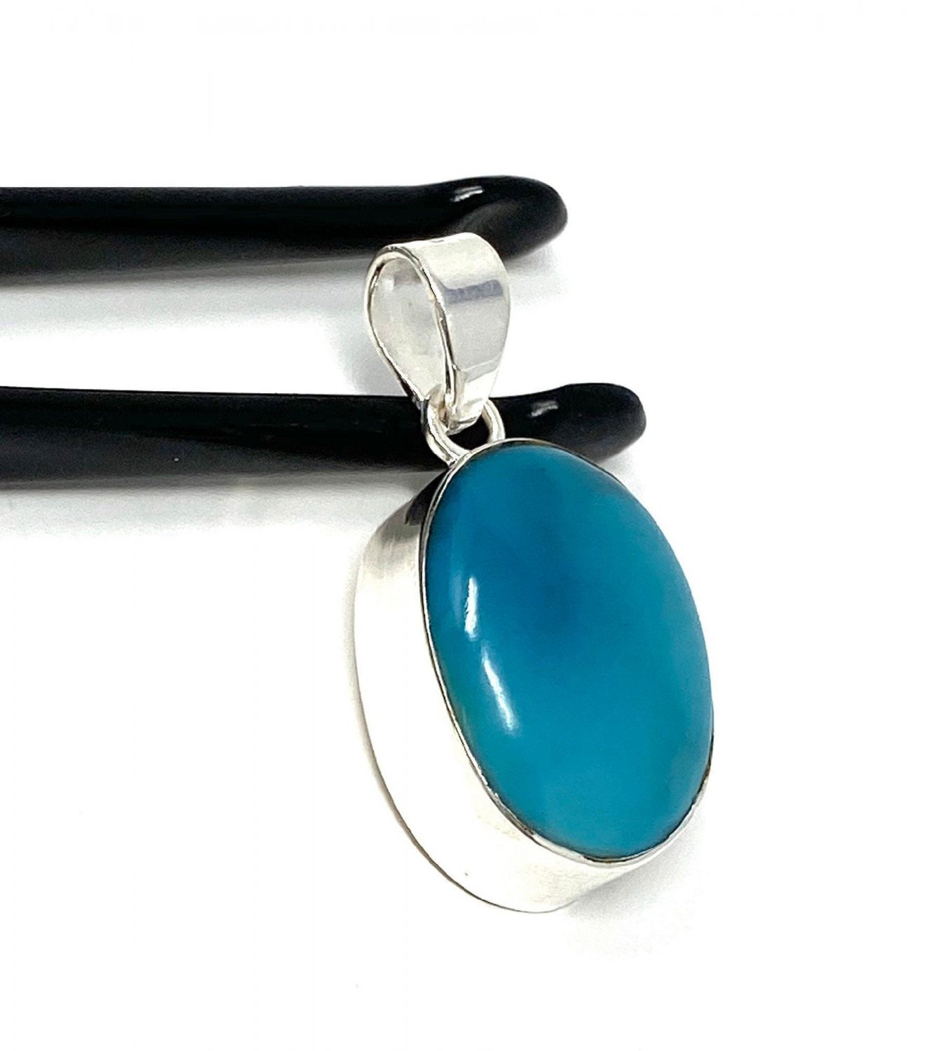 Natural SleepingSterling Silver Turquoise Gemstone Pendant Bohemian Jewelry 36x17mm Default Title
