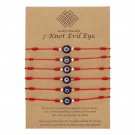 New 7-knot Evil Eye Bracelet 6 Pack Blue Eye Paper Card Bracelet Braided Adjustable Bracelet 6 suits