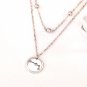 New Double Layer Round Big Dipper Star 925 Sterling Silver Necklace Rose Gold