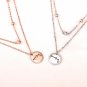 New Double Layer Round Big Dipper Star 925 Sterling Silver Necklace Silver