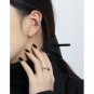New Hollow Wide Irregular Epoxyx 925 Sterling Silver Non-Pierced Earring(Single) Silver & Red