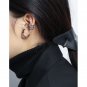 New Hollow Wide Irregular Epoxyx 925 Sterling Silver Non-Pierced Earring(Single) Silver & Red