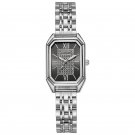 New square steel strap retro women's watch between roses