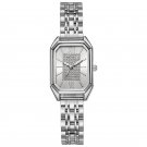 New square steel strap retro women's watch silver black